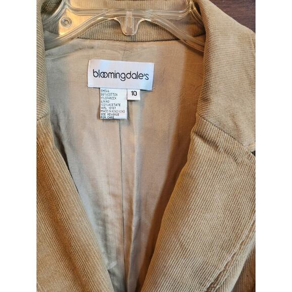 Vintage Bloomingdales curdroy trench coat size 10 - Picture 2 of 6